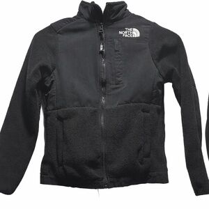 The North Face Kids Black Fleece Jacket Youth Size 7/8 Full Zip Warm Logo